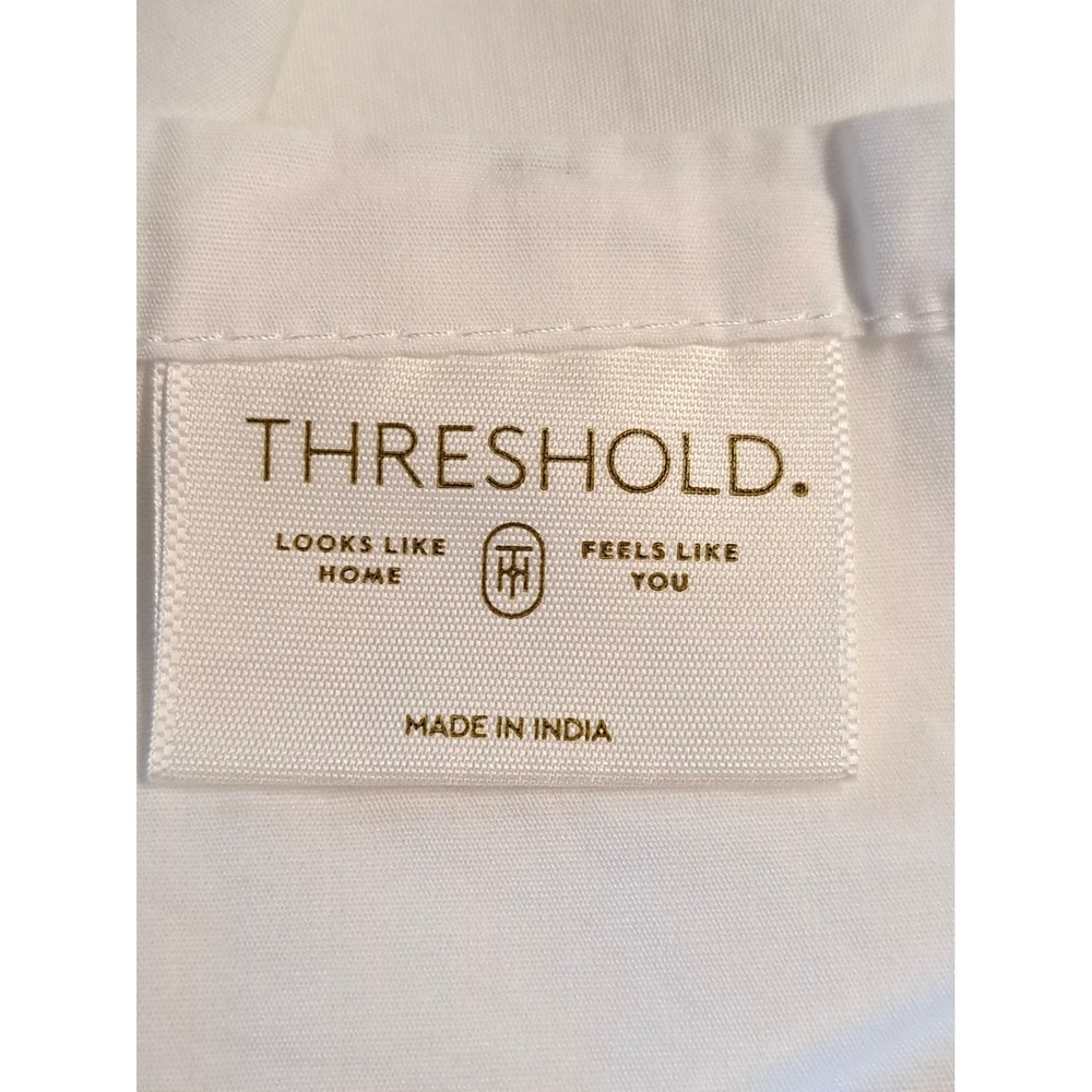 Threshold Organic Cotton White Sheet Set Queen 4 Pc Fitted Flat 2 Pillowcases